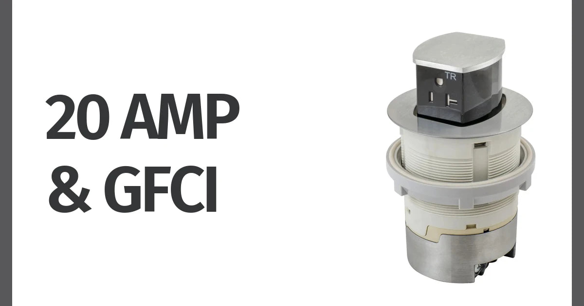 20 Amp and GFCI Countertop Pop-Up Outlets Collections Title Banner